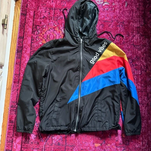 Good Vibes Women's Colorblock Bomber Jacket - Picture 3 of 4
